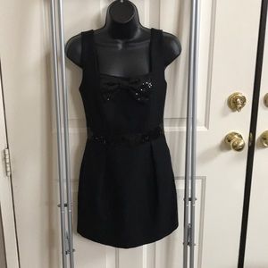 Black Dress with Sequin Bow